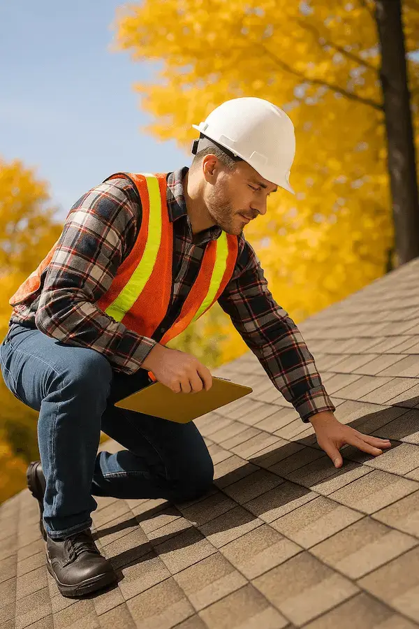 Roof inspector on Utah home